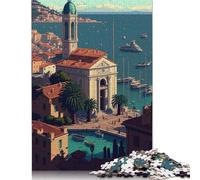 Puzzle Pixel Art Toulon 100% Carton Recyclé Puzzle 100% Carton Recyclé pour Garçon ou Fille Cadeau de Noël 1000 pièces (75x50cm)