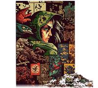 Puzzle Pixel Warrior pour Adultes, 1000 pièces, en Carton, Cadeaux de Noël, 10,27x14,96 Pouces