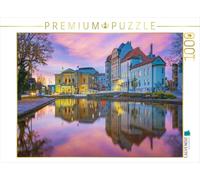 Puzzle · Place Joliot-Curie et Opéra de Halle | La fontaine, l'opéra et les façades historiques de la place… · 1000 pièces · Format assemblé 64 × 48 cm · CALVENDO Puzzle