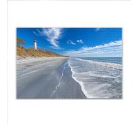 Puzzle Plage Phare Puzzle 500 Pieces Adulte 52 x 38cm Jigsaw Classiques Impossible Difficile Challenge, Jigsaw en Bois Jouets éducatifs Jeu Intellectuel, Hommes et Femmes, Décoration d'intérieur R-71