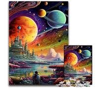 Puzzle Planète Colorée 1000 pièces pour Adultes, Casse-tête Stimulant, Jeu pour Adultes, activité Interactive familiale 26x38cm / 10,23x14,96 Pouces