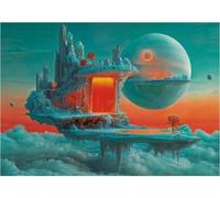 Puzzle planete de feu et de Glace 500 Pieces XL Adultes, 68x48cm - Pieces Larges, Plus Facile - Set Puzzle Fantastique et Carte