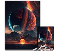 Puzzle Planète Géante Gazeuse 1000 pièces Puzzles en Bois Casse-tête Stimulant, Activité familiale, Décoration intérieure, Cadeau de Vacances 50x75cm/19,68x29,52 Pouces