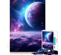Puzzle Planète Terre 1000 Pièces pour Adultes Jeu Intellectuel et Apaisant Découpe Précise Cadeau de Noël (38x52cm)