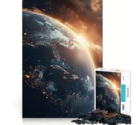 Puzzle Planète Terre Difficile pour Adultes 1000 Pièces Jeu Intellectuel Temps de Détente Qualité Cadeau Exquis (38x52cm)