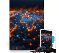 Puzzle Planète Terre Vue de l'espace pour Adultes, 1000 pièces, renforce la mémoire, Divertissement Occasionnel, qualité supérieure, Cadeau élégant (38x26cm)