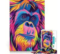 Puzzle Plat Abstrait Orang-outan de 1000 pièces pour Adolescents, Jeu de réflexion, Jouet, à Partager à la Maison, découpe Nette, (38x26cm)