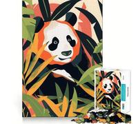 Puzzle Plat Abstrait Panda 1000 pièces pour Adolescents, Jeu de logique et de détente, découpe précise, Cadeau précieux (38x26cm)