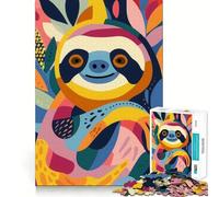 Puzzle Plat Abstrait Paresseux de 1000 pièces pour Adolescents, Jeu de logique Clair, Passe-Temps Calme, découpe Parfaite, Cadeau Classique 38x52cm