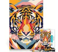 Puzzle Plat Abstrait Tiger Pop de 1000 pièces pour Adolescents, Jouet Intelligent pour Partager des Moments de complicité, pièces de Collection aux découpes précises 50x75cm