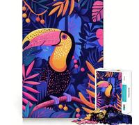 Puzzle Plat Rigide Toucan Abstrait pour Adultes, 1000 pièces, 50x75cm, idéal pour Une détente absolue Un Cadeau Unique et raffiné