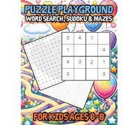 Puzzle Playground, Word Search, Sudoku & Mazes for Kids Ages 6-8: 3-in-1 Activity Book with Logic Games for Problem Solving & Cognitive Skills