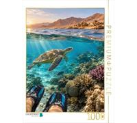 Puzzle · Plongée libre en mer Rouge | Rencontre magique avec une tortue de mer · 1000 pièces · Format assemblé 64 × 48 cm · CALVENDO Puzzle