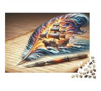 Puzzle Plume Art 1000 Pièces 70x50cm Papier Recyclé pour Adultes Défi Impossible Challengeant Activité Maison Hommes et Femmes