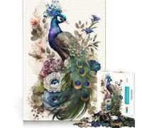 Puzzle Plume de Paon pour Adultes 1000 Pièces Jeu de Réflexion Amusant et Paisible Découpe Précise Liste de Souhaits du Père Noël (50x75cm)