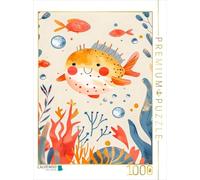 Puzzle · Poisson-Globe nageant dans la mer. Décoration Murale | Poisson-globe nageant dans la mer · Décoration murale · 1000 pièces · Format assemblé 64 × 48 cm · CALVENDO Puzzle