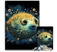 Puzzle Poisson-Globe pour Adultes, 1 000 pièces, en Bois, pour activités familiales, décoration d'intérieur, Cadeau de Noël, 50x75cm/19,68x29,52 Pouces