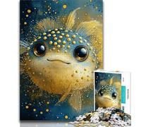 Puzzle Poisson-Globe pour Adultes et Adolescents, Jeux éducatifs, décoration Murale Anti-Stress (75x50cm)