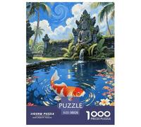 Puzzle Poisson Koï 1000 Pièces pour Adultes Et Enfants, Jeu ÉduChatif, Puzzle Source Sacrée, DéCoRation, Cadeau Adulte 38x26cm/1000pcs