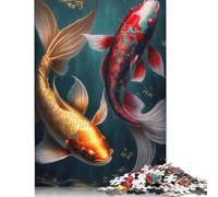 Puzzle Poisson koï, Casse-tête en Carton 100% recyclé, pour Enfants et Adultes à partir de 12 Ans, Cadeau de fête des pères, 1 000 pièces (75 x 50 cm)