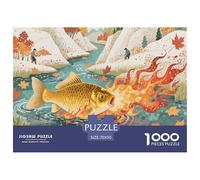 Puzzle Poisson Rouge 1000 Pièces en Carton pour Adultes Enfants Jeu Éducatif Jeu De Défi Puzzle Cadeau Adulte Home Decor 70x50cm/1000pcs