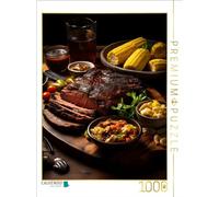 Puzzle · Poitrine fumée grillée avec épis de maïs | Un délicieux dîner avec beaucoup de viande · 1000 pièces · Format assemblé 64 × 48 cm · CALVENDO Puzzle
