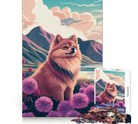 Puzzle Poméranien Nature Pompon 1000 Pièces pour Adolescents Jeu d'Entraînement Cérébral Cadeau Saisonnier (50x75cm)