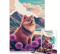 Puzzle Poméranien Nature Pompon pour Adultes, 1000 pièces, Jeu de logique Clair, Loisirs, découpe Parfaite, Cadeau créatif (38x52cm)