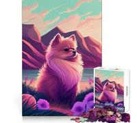 Puzzle Poméranien Nature Pompon pour Adultes 1000 pièces Jeu de logique Clair Loisirs Silencieux Découpe Parfaite Cadeau élégant (50x75cm)