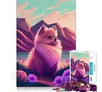 Puzzle Poméranien Nature Pompon pour Adultes 1000 pièces Jeu de logique Clair Loisirs Silencieux Découpe Parfaite Cadeau élégant (50x75cm)