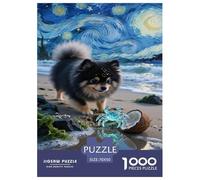 Puzzle Pomeranien Puppy Dog Qui Compte 1000 Pièces pour Adultes,Vagues océaniques Un Jeu De Dexérité Très Difficile Puzzle Éducatif avec des Défis 70x50cm/1000pcs