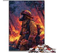 Puzzle Pompier Flamme 1000 pièces pour Adultes et Adolescents, Jeux Amusants, décoration Murale, Cadeaux d'anniversaire et de Noël Uniques (50x75cm)