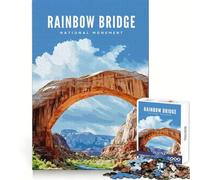 Puzzle Pont Arc-en-Ciel et Monument 1000 pièces pour Adolescents Concentration mentale,soulagement du Stress,Amusant,Ajustement Parfait,Cadeau touchant (38x26cm)