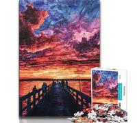 Puzzle Pont au Coucher du Soleil 1000 pièces pour Adultes et Adolescents, Anti-Stress, défi Difficile à Offrir en Cadeau à Toute la Famille (38x26cm)