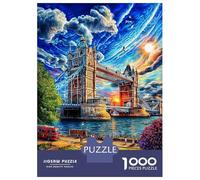 Puzzle Pont de Londres 1000 Pièces pour Adolescents Et Enfants - Difficile Puzzles Jeu De Patience en Famille 38x26cm/1000pcs