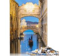 Puzzle Pont des Soupirs Venise, matériaux respectueux de l'environnement, Puzzle en Carton 100% recyclé pour Adultes et Enfants, Cadeau de Noël, 1 000 pièces (38 x 26 cm)