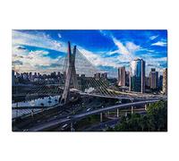 Puzzle Pont du Brésil, Sao Paulo, 100 pièces, Jeu, œuvre d'art, Souvenir de Voyage, 45,5 x 35,5 cm
