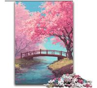 Puzzle Pont sous Les cerisiers en Fleurs, 2000 pièces, pour Adultes et Adolescents, défi d'intelligence cérébrale, Jouets addictifs pour la décoration de la Maison (70x100cm)