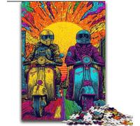 Puzzle Pop-Art à Moto 2000 pièces pour Adultes et Adolescents, Anti-Stress, Vacances à la Maison, Passe-Temps, Amour Entre Couples (70x100cm)