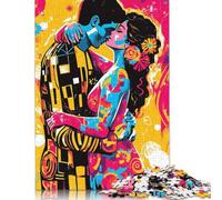 Puzzle Pop Art Vision of The Kiss 500 pièces pour Adultes et Adolescents, Puzzle en Bois pour Adultes, décoration d'intérieur, Jouets, 500 pièces (52 x 38 cm)