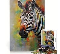 Puzzle Pop Zebra 1000 pièces pour Adultes, Stimulant la mémoire, Passe-Temps à Domicile, décoration Murale (50x75cm)