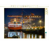 Puzzle · Porte-conteneurs Cap San Lorenzo, Luxembourg | La puissance maritime dans un jeu de lumières chaleureuses · 2000 pièces · Format assemblé 90 × 67 cm · CALVENDO Puzzle