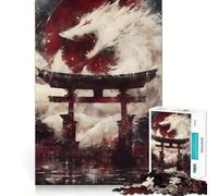 Puzzle Porte de l'esprit du Loup Blanc 1000 Pièces Jeu de mémoire Amusant Bords Lisses,Assemblage Parfait Une façon ludique d'occuper Les Heures vides (50x75cm)