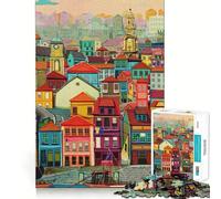 Puzzle Porto 1000 pièces pour Adolescents, Jeu Stimulant l'esprit, Loisir Calme, découpe précise, Cadeau saisonnier (38x52cm)