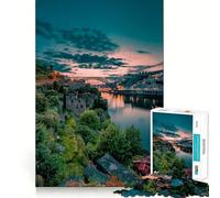 Puzzle Porto de Nuit pour Adultes, 1000 pièces, Jeu de logique Clair, Loisir Silencieux, découpe Parfaite, Cadeau élégant (38x52cm)