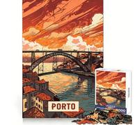 Puzzle Porto pour Adolescents,1000 pièces,Puzzle Intelligent pour l'entraînement,Les Loisirs et l'évasion,découpe Impeccable,Cadeau Artistique de Noël (50x75cm)