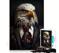 Puzzle Portrait d'aigle 1000 Pièces pour Adolescents Jeu de Logique Mentale Attente et Calme Objet de Collection Art aux Bords Fins (38x52cm)
