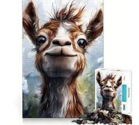 Puzzle Portrait d'alpaga Souriant, 1000 pièces, pour Adolescents, activité de réflexion à Domicile, Bords précis, Cadeau Festif 38x26cm
