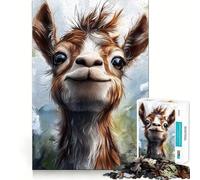 Puzzle Portrait d'alpaga Souriant pour Adolescents, 1000 pièces, Jeu de logique mentale, Anti-Stress, découpe Ferme, Cadeau de Noël 38x52cm