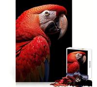 Puzzle Portrait d'ara Rouge pour Adolescents, 1000 pièces, renforce la mémoire, Passe-Temps Calme, qualité supérieure, Cadeau Festif (50x75cm)